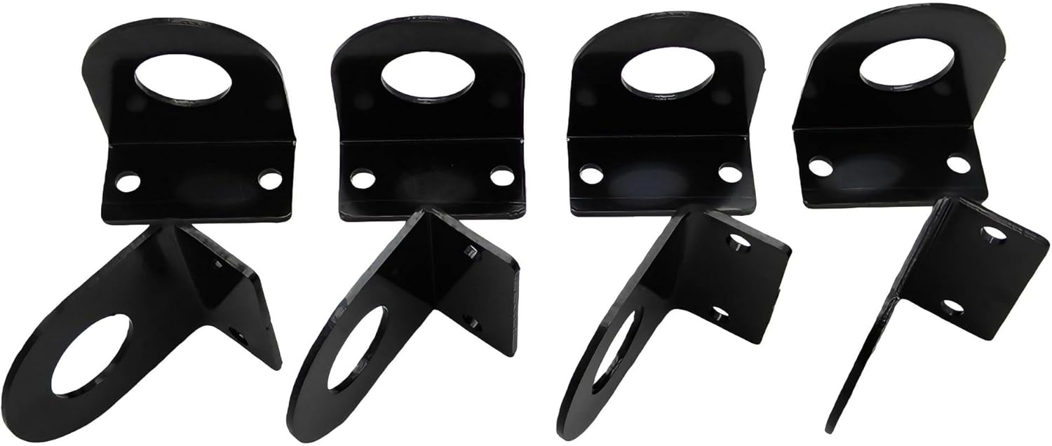 Replacement 3/4" Round Marker Light L Mounting Bracket Black Powder Coated Steel Marker Light Bracket Fits RV Truck Trailer (8pack)