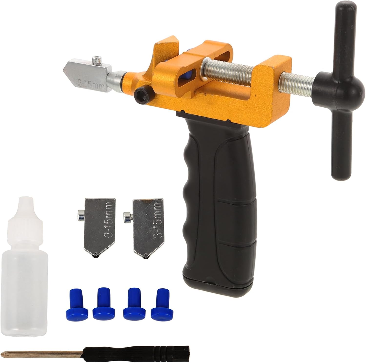 VILLCASE Portable Glass Cutter and Tile Divider Hand Tool with Oil Injection for Ceramic Tile Cutting 2-in-1 Manual Glass for DIY Crafts and Professional Use