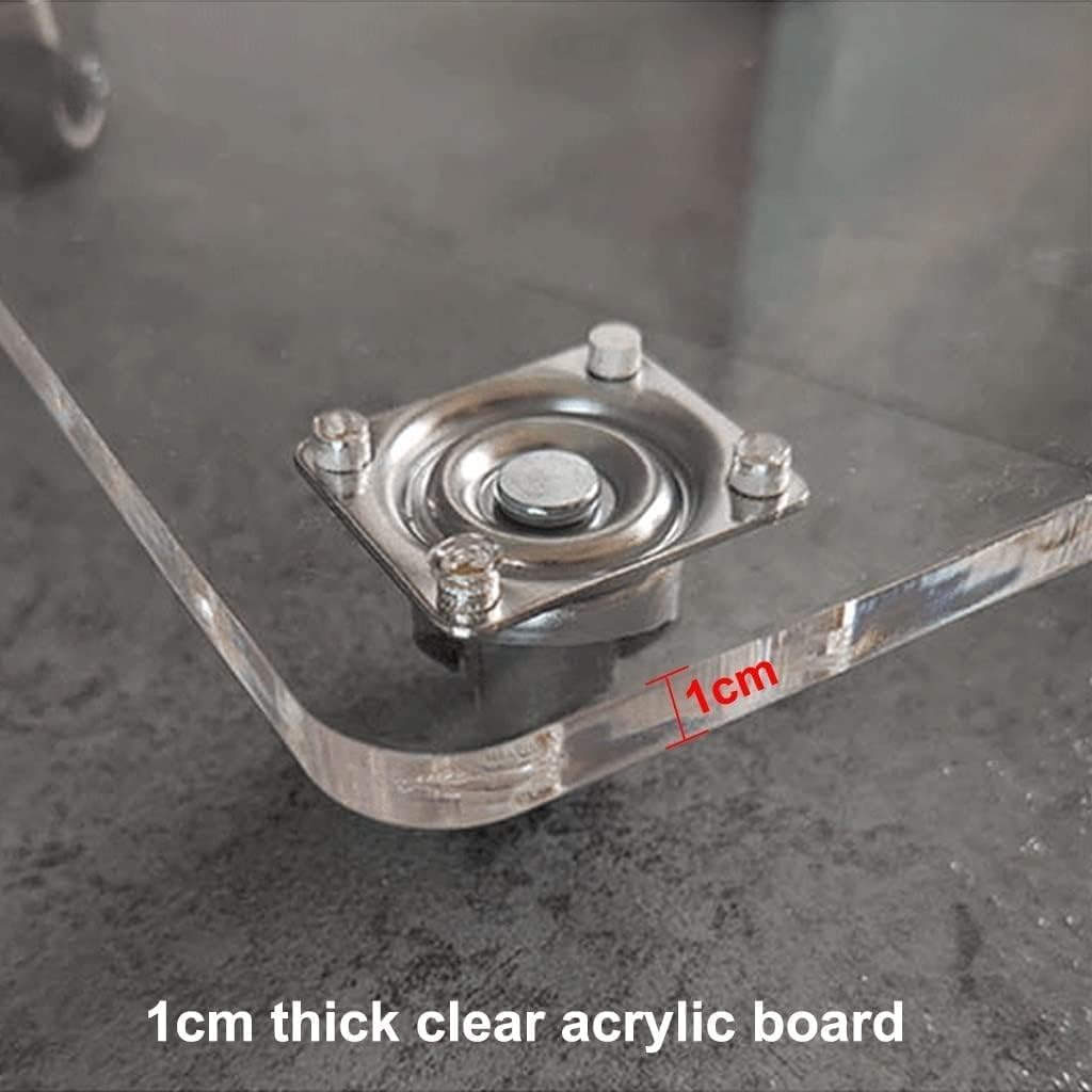 Clear Rolling Plant Stand with Wheels, Heavy Duty Acrylic Plant Caddy with Lockable Casters, Transparent Plant Tray with Wheels for Indoor Outdoor Flower Pots & Planters (Transparent,8")