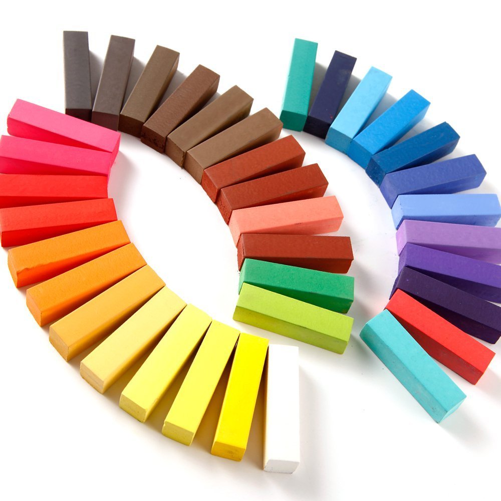 Trimming Shop Temporary Hair Chalk Colour Pastel Hair Dye - Non Toxic in 36 Pc
