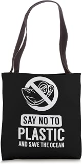 Say No To Plastic Sea Pollution Conservation Ocean Tote Bag
