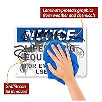 Vista 8 de SmartSign Letrero de "Aviso - Equipo de salvamento, solo para uso de emergencia" Aluminio de 10 x 14 pulgadas