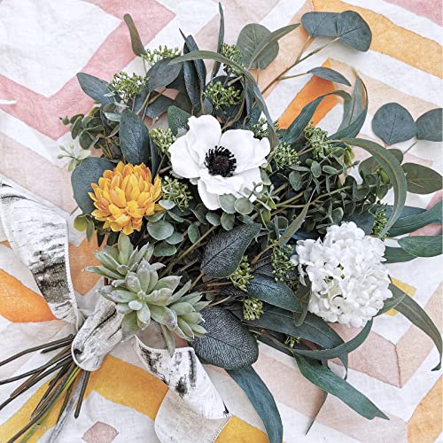 Winlyn 14 Pcs Mixed Eucalyptus Leaves Stems Bulk Artificial Greenery Stems Green Branches Eucalyptus Leaves Plant For Floral Arrangement Wreath Centerpieces Bouquets Wedding Holiday Greens Decor #TOP7