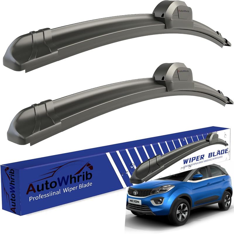 AutoWhrib (𝐄𝐱𝐥𝐮𝐬𝐢𝐯𝐞 𝟏 Month 𝐰𝐚𝐫𝐫𝐚𝐧𝐭𝐲) Windshield Car Wiper Blades Compatibility With TATA Nexon (Model : 2015-Till Date) - Set of 2Pc (D-24,P-16)-image-31