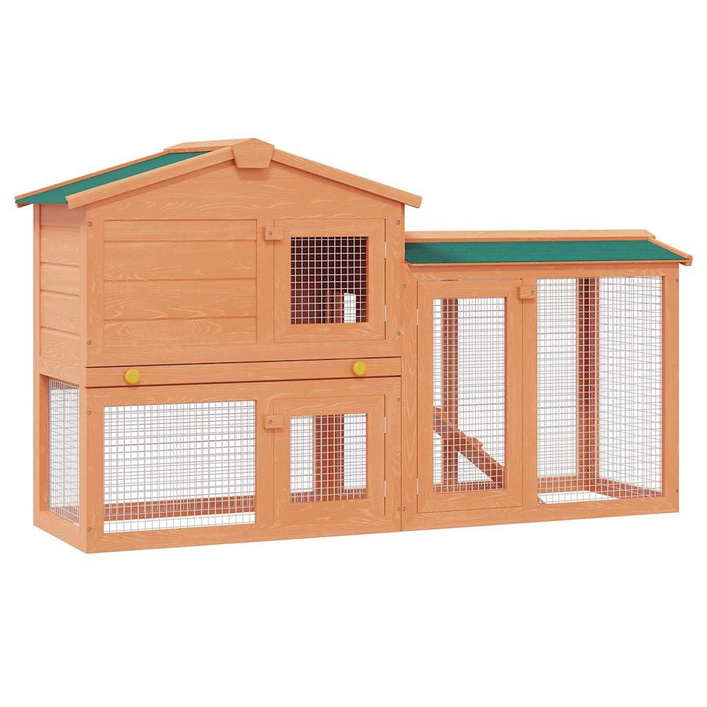 vidaXL Outdoor Large Rabbit Hutch Wooden Home Lawn Yard Mouse House Rabbit Pet Hutch Carrier Chicken Room Small Animal House Pet Cage Wood
