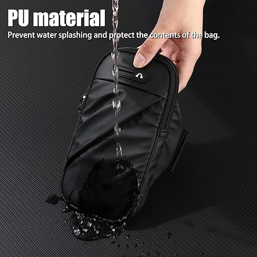 Miniatura 7 de DONGKER Bolsa deportiva para brazalete, soporte para teléfono de 6.8 pulgadas con bolsa para llaves y orificio para auriculares para correr,