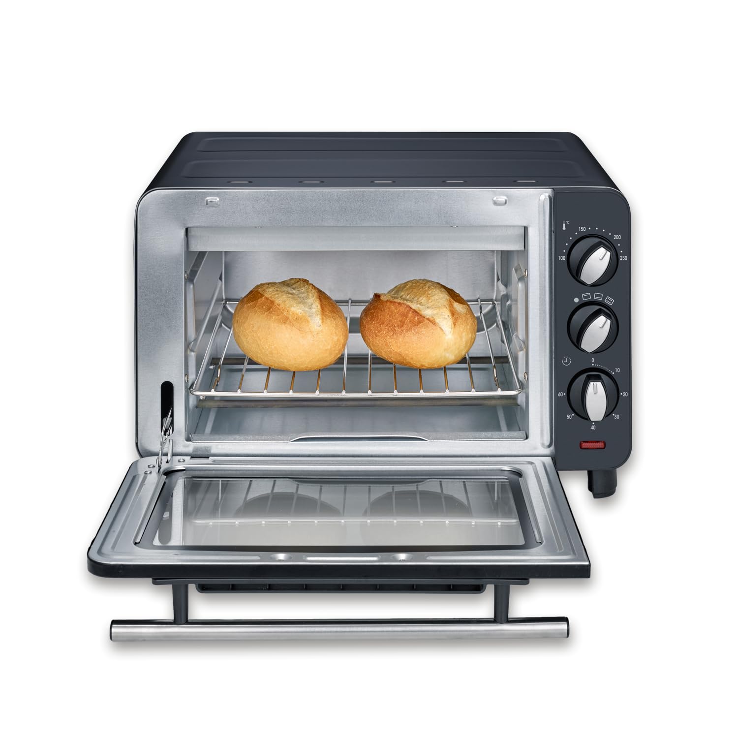 SEVERIN Horno tostador 1200 W 14 Litros 100-230 °C Temporizador Grill Negro TO 2042