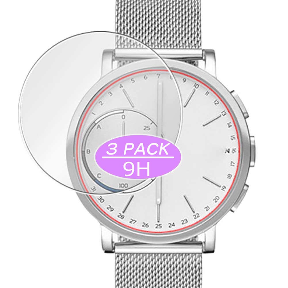 SynvySynvy [3 Pack] Tempered Glass Screen Protector, Compatible with Skagen Hagen Connected 42mm Smartwatch Hybrid Watch 9H Film Protectors