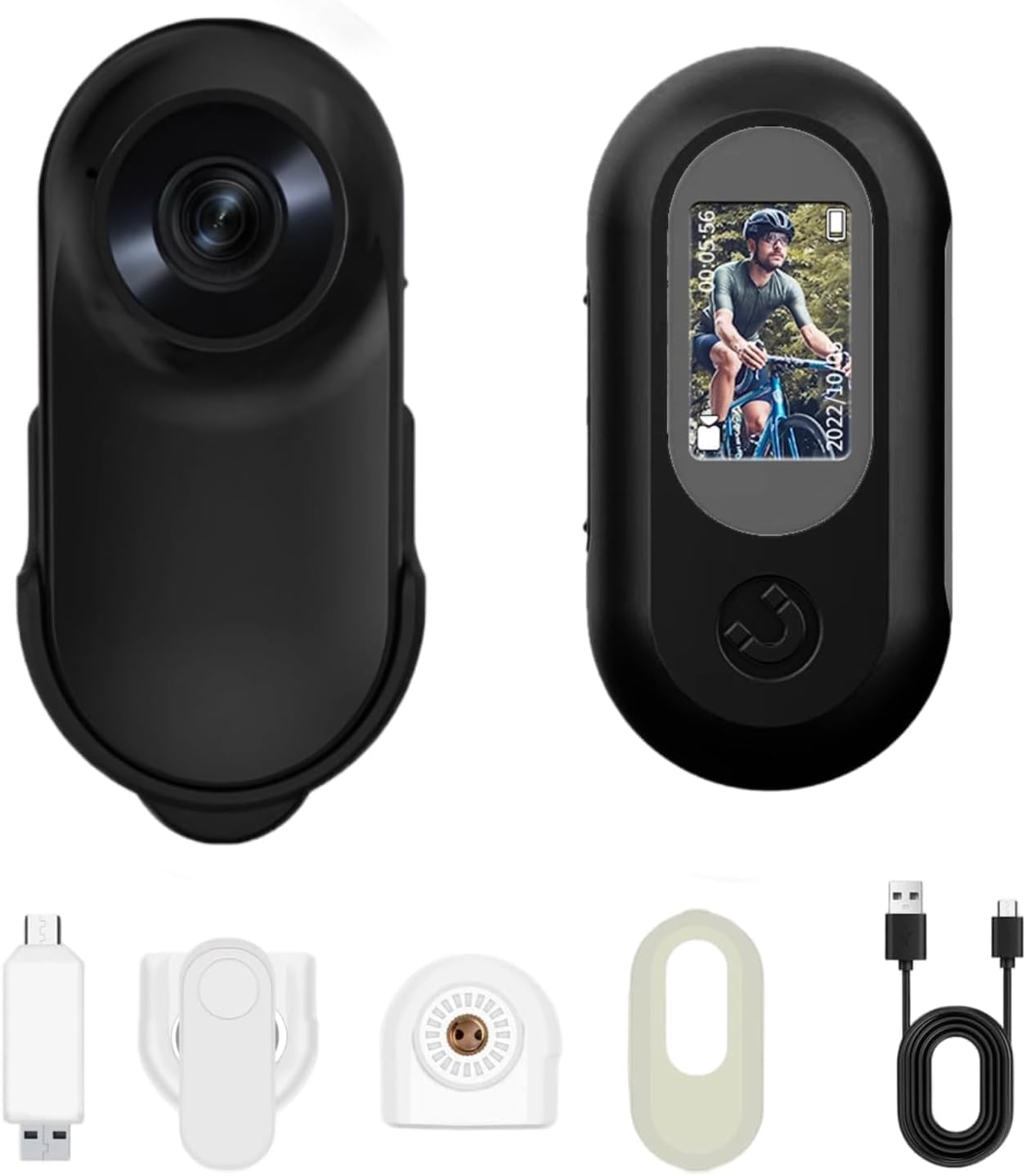 1080P Action Camera, 0.96 inch Ultra Small, Monitor Included, Wearable Camera, Magnetic Suction Camcorder, Portable, Body Camera, Sports Camera, Bike Cam, 360 Degree Video, Wide Angle Lens, Image Stabilization, Easy Operation, Neck Strap Included, For Sports, Outdoors, Vlog Shooting, Video Recording