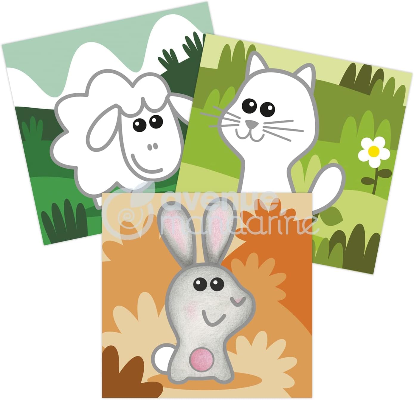 AVENUE MANDARINE GY129C, One Colouring Book Graffy Easy 24 pages 20x20 cm, From 2 years, Farm Animals - Image 3