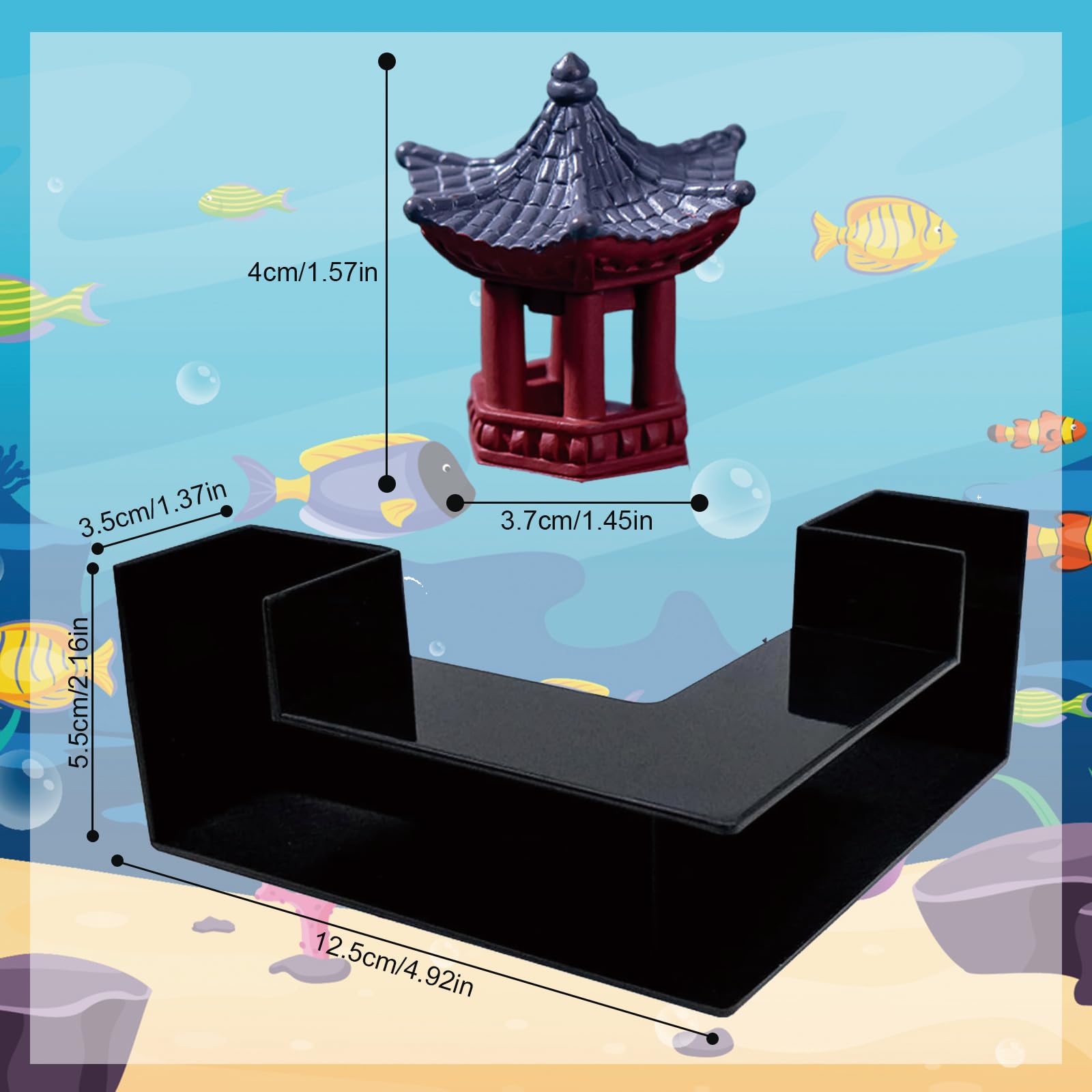 ZPSCXQ 2 Pcs Aquarium Tunnel Decoration Set, Micro Landscape Fish Tank Corner Tunnel Cave for Shrimp Cichlids, Betta - Image 2