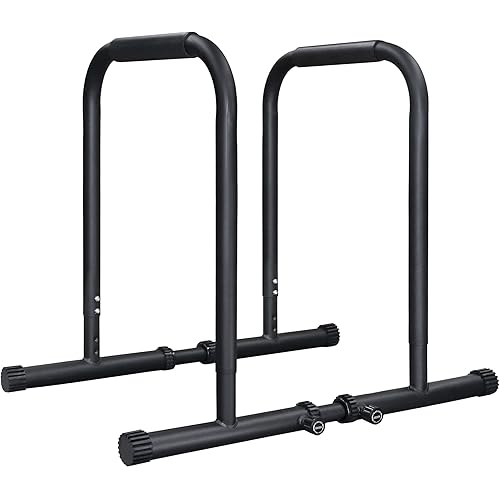 TIT COOPOPE Heavy Duty Adjustable Height Strength Training Dip Stands Station, Home Gym Fitness Workout Dip bar Station,Tricep Dips, Pull-Ups, Push-Ups