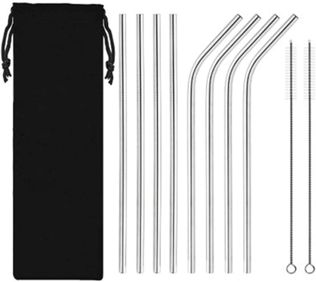 10Pcs set 304 Stainless Steel Straw Reusable Straws