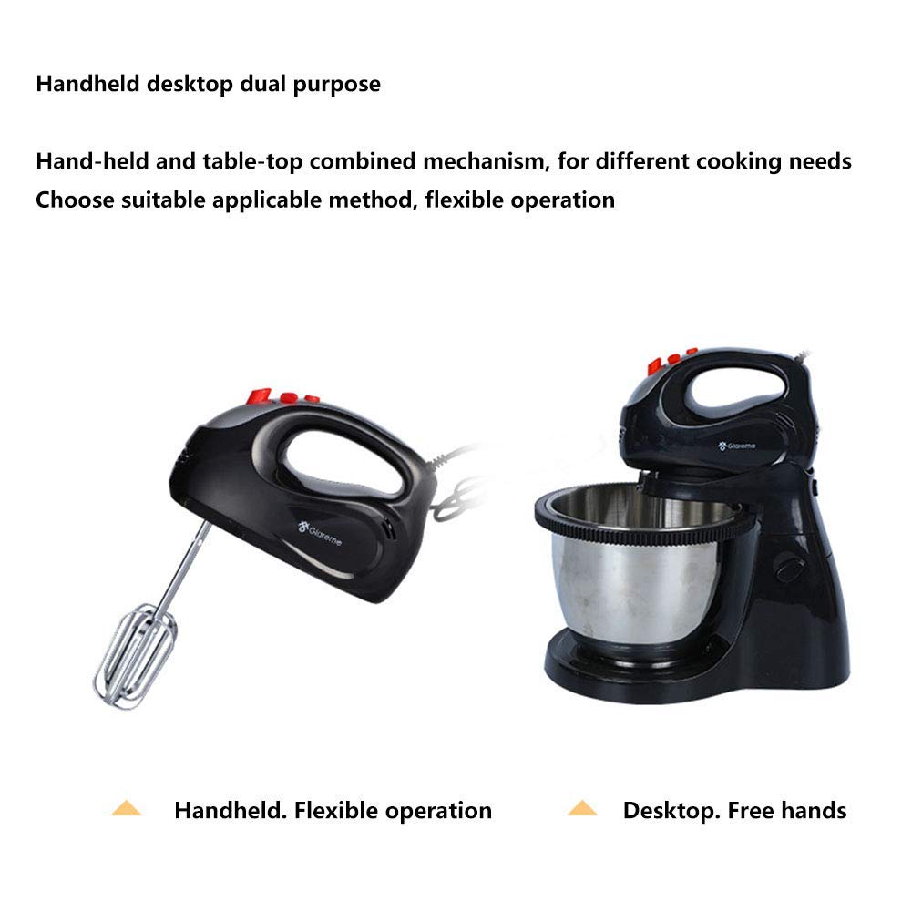 Robot da Cucina 2 in 1, Robot da Cucina Elettrico con Ciotola per Alimenti da 3,5 Litri, Funzione Turbo a 5 velocità con 2 Ganci per impastare e fruste a Palloncino per Cottura in