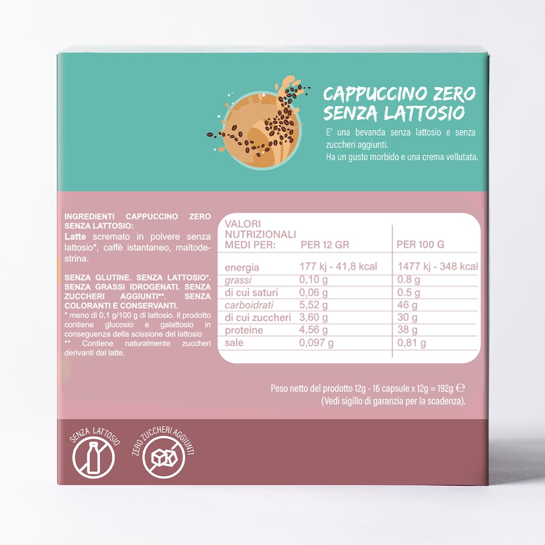 YMALA CAPPUCCINO ZERO SENZA LATTOSIO - 128 Capsule Compatibili Dolce Gusto