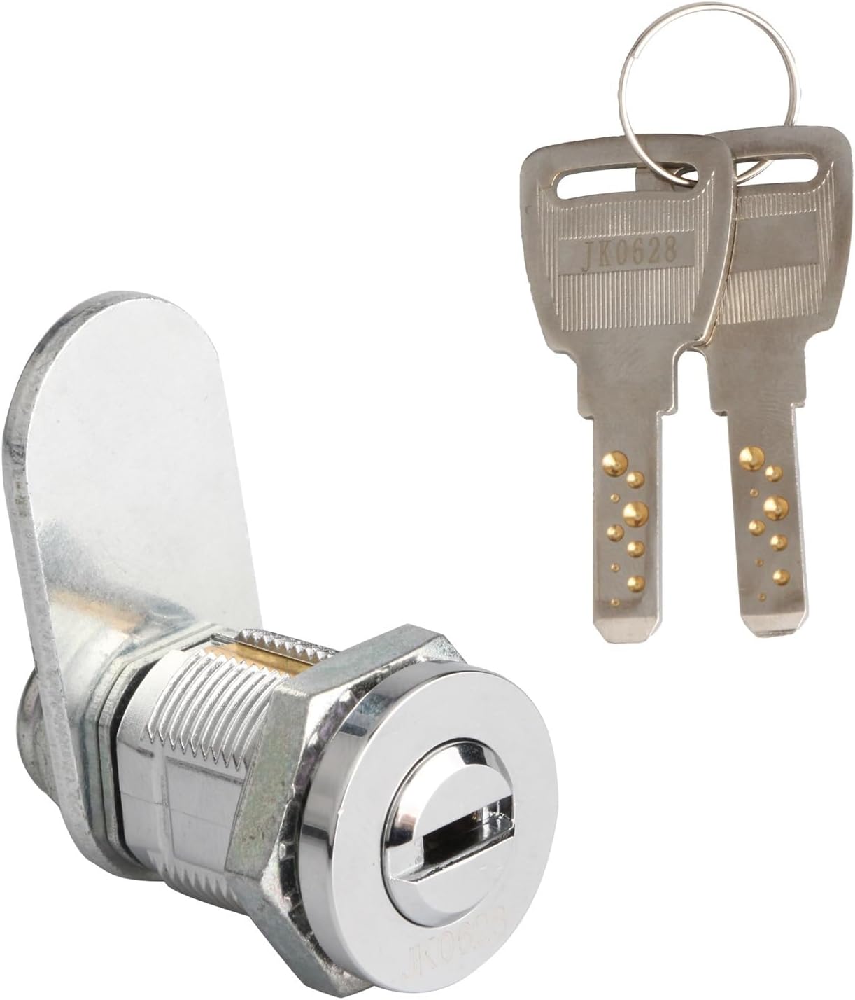 Industry Drawer Cabinet Locking 19mm Thread Security Cylinder Cam Lock with 2 Keys 1Pcs(Brass)