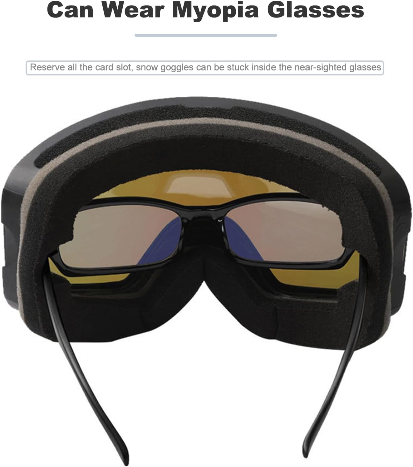 Ski Goggles, Snow Goggles, Anti Fog Snow Goggles, Wide Panoramic View, Anti-Fog Lens, for Skiing and Snowboarding