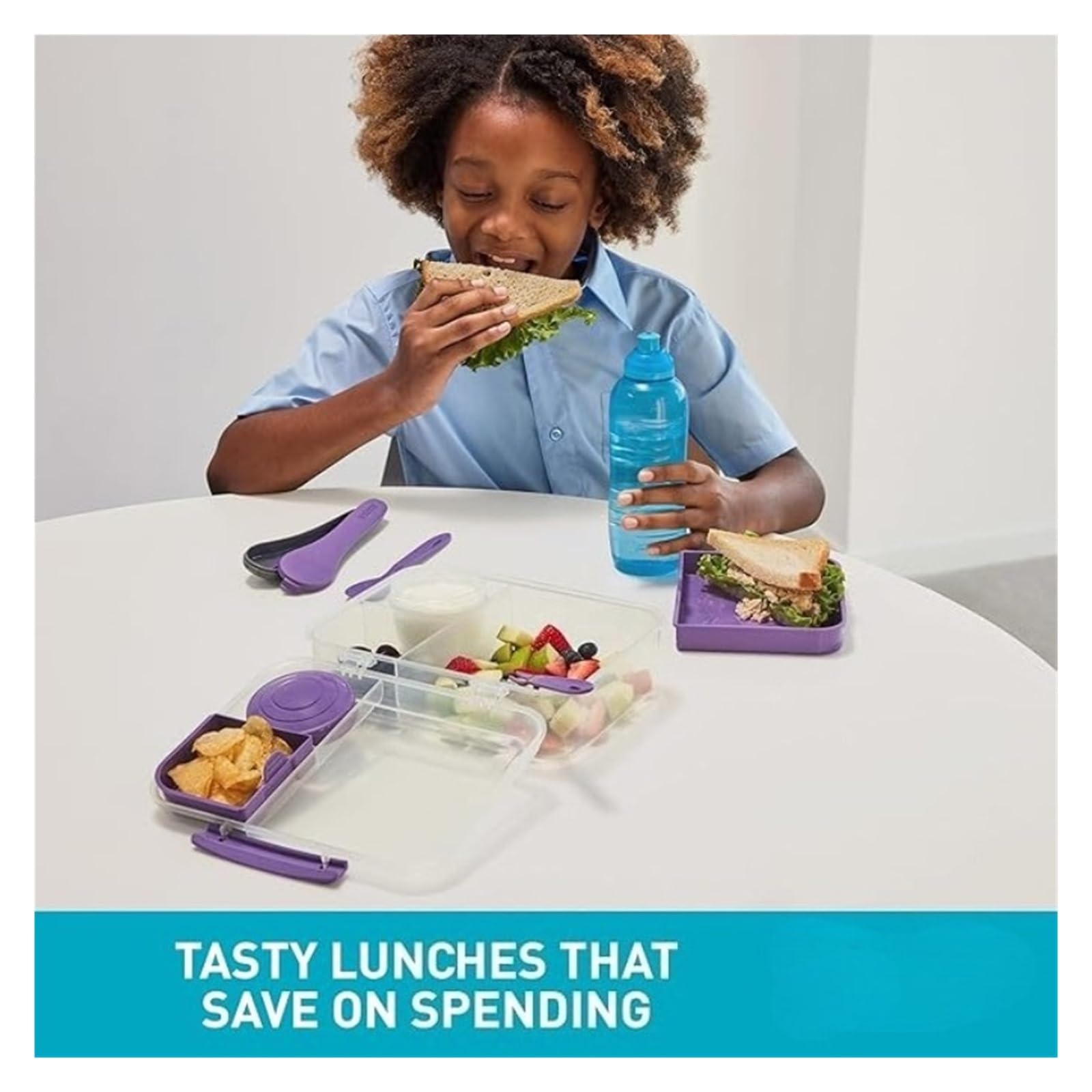 Fiambrera infantil de 1600 ml con yogur doble for llevar, apta for microondas, ideal for la escuela y oficina, recipiente hermético for almacenar alimentos(GREEN)