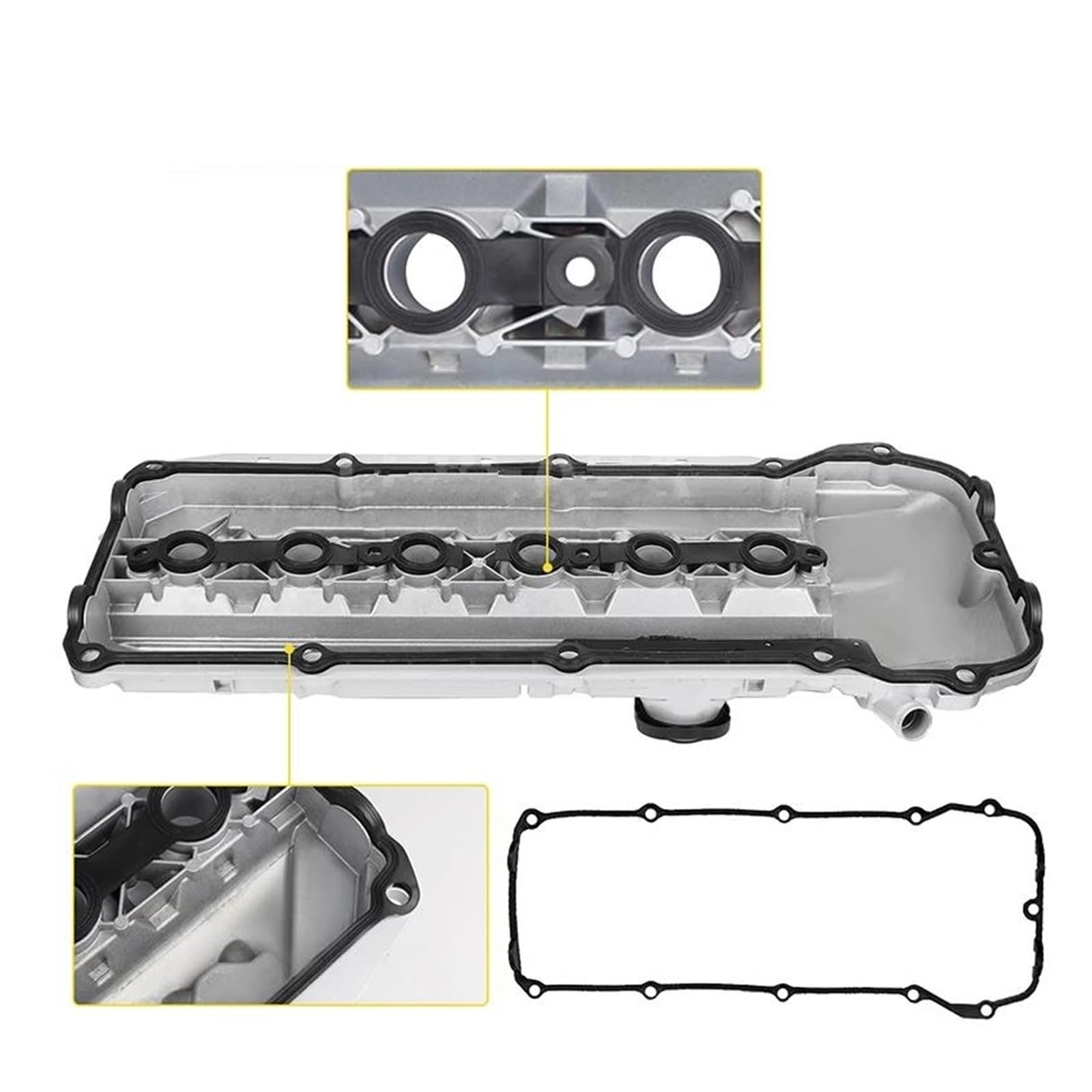 Guarnizione Coperchio Punterie 11127512839 Coperchio Valvola A Bilanciere Motore In Alluminio Con Guarnizioni Bulloni Per BMW E46 E39 E60 E83 E53 X3 X5 Z4 325i 330i 525i 2002-2006