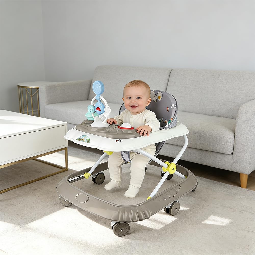 Girello per neonato, ragazza, evolutivo, girello multifunzionale, un compagno premuroso per l'apprendimento a piedi del tuo bambino, per i bambini dai 6 mesi (cachi)