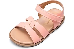 Girls Sandals Open Toe Princess Flat Sandals Strappy Summer Shoes Toddler/Little Kid