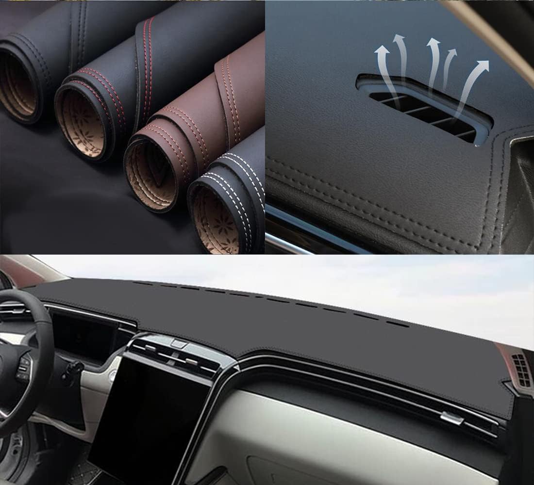 Black Leather Car Dash Mat Dashboard Cover Dash mat Interior Pad for Hyundai Tucson 2021-2022