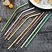 ALINK Colored Stainless Steel Straws with Silicone Tips, 10.5