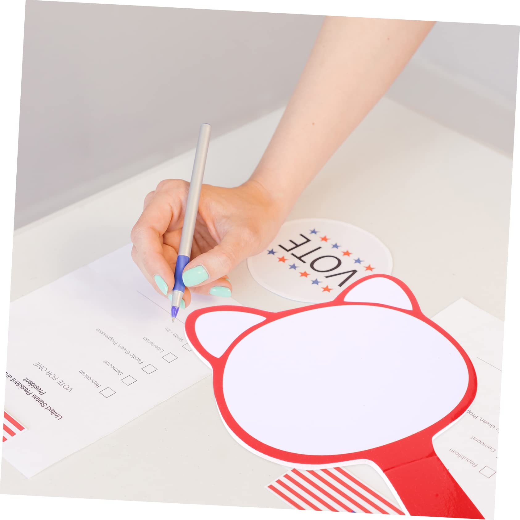 HOMSFOU Blank Erasable Scoreboard Single Sided Foam Whiteboard for Auctions Voting Material Easy to Use Handheld Design for Judges