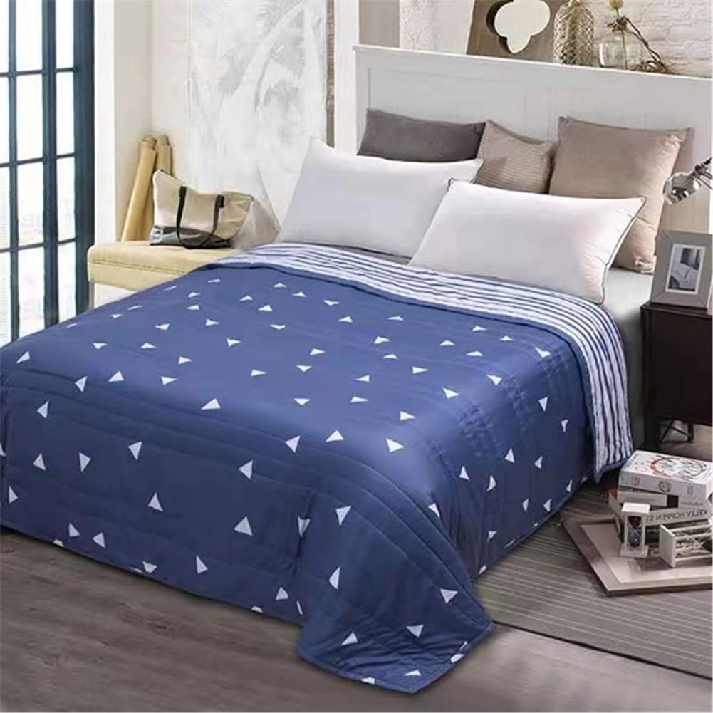 Fansu Blue Triangle Bedspread Quilt Single Double Super King Bed Size, Quilted Bed Cover Sofa Blanket Throw Decorative Coverlet Modern Style Microfiber Comforter Bed Sheet (,140X200cm)