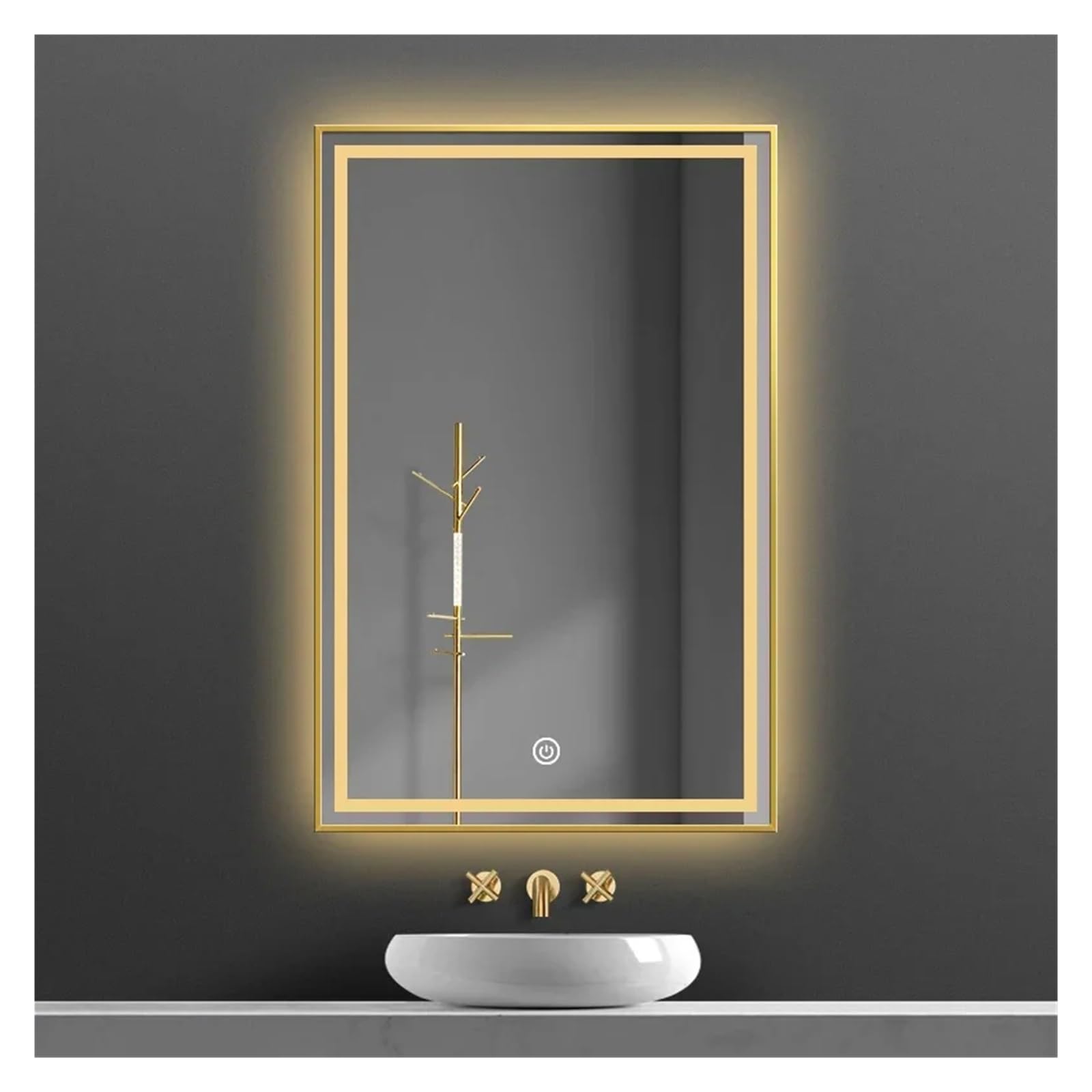 VinAmy Espejo de Maquillaje montado en la Pared de 20x30 Pulgadas con Niebla Anti de Lujo con luz LED, Espejo de tocador Rectangular,Espejos de baño