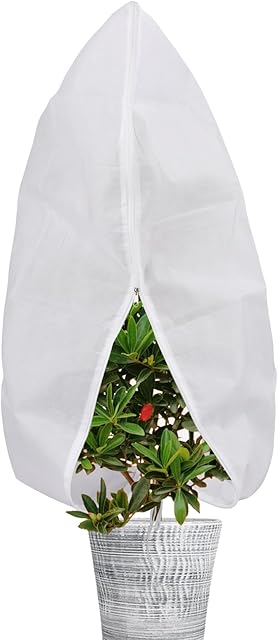 Abimars Garden Fleece Bags for Plants large, 1 Pack 2.5 x 2.5m 80gsm Horticultural Fleece for Plants, Plant Fleece Frost Protection Jackets, Non-Woven Fabric Plant Fleece Frost Protection Bags