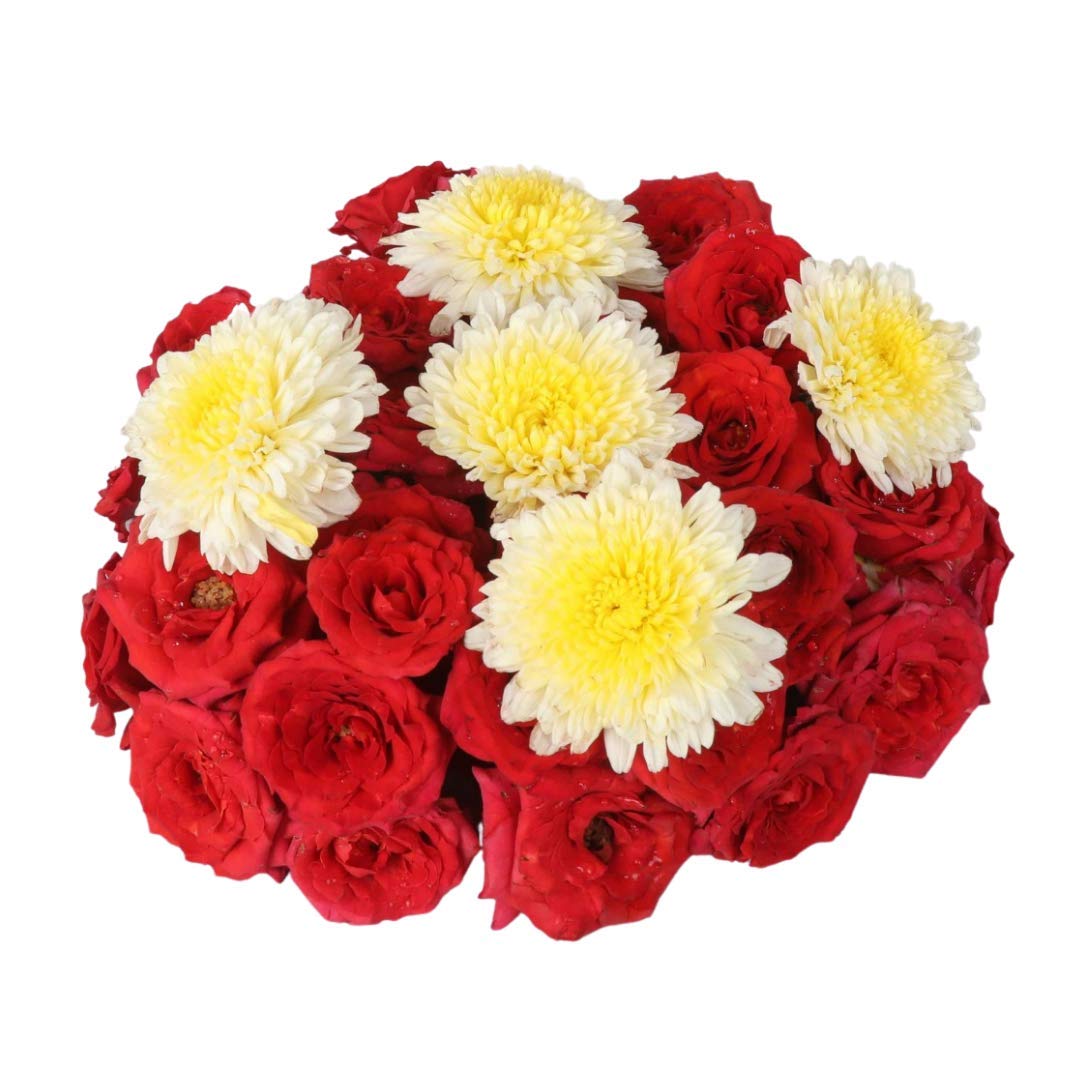 HOOVU Fresh Assorted Puja Flowers, 100 g