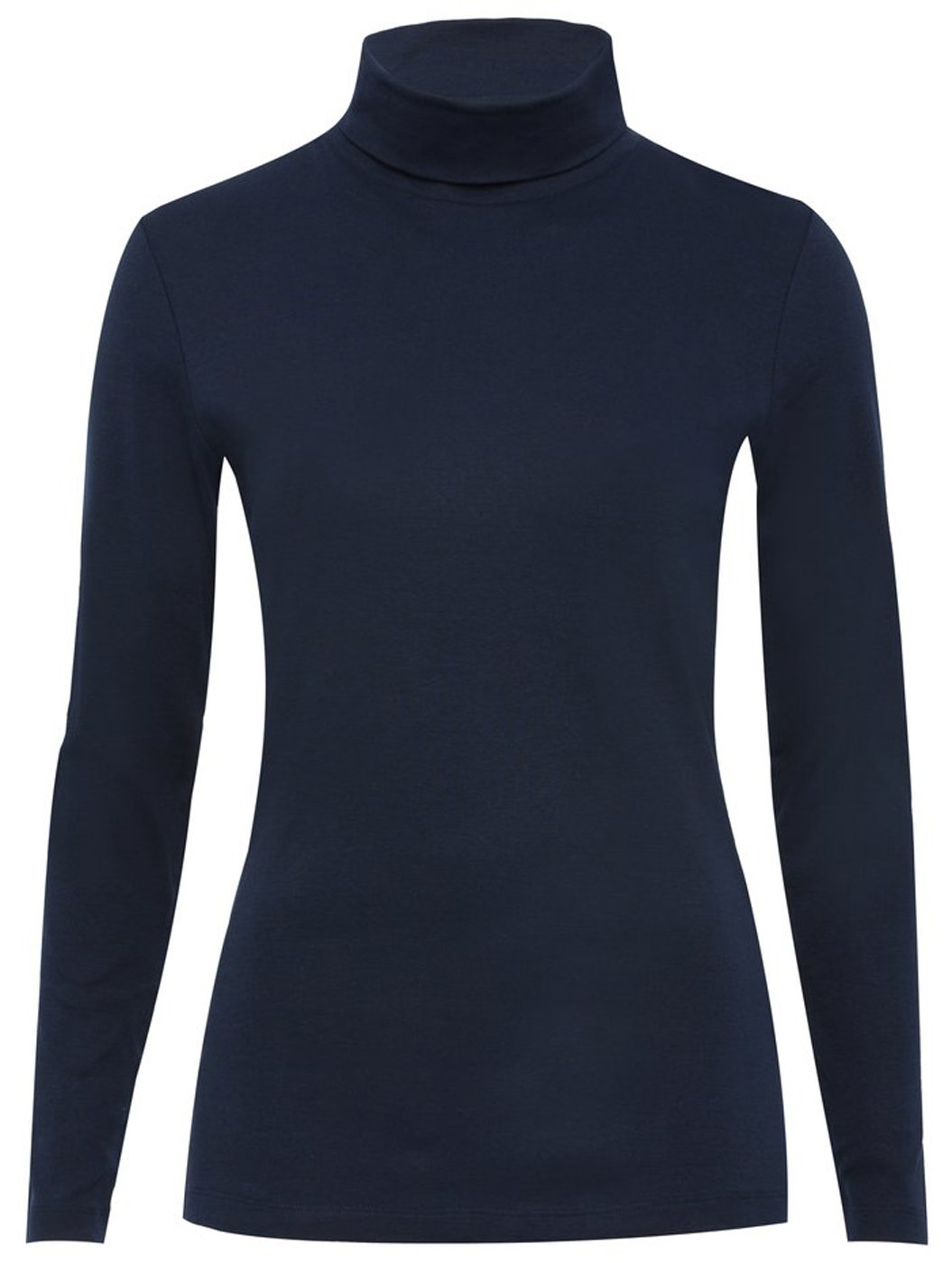 Fashion Valley Womens Plain Long Sleeve Turtle Polo Neck Top Ladies Roll Neck Top Jumper Navy-XL