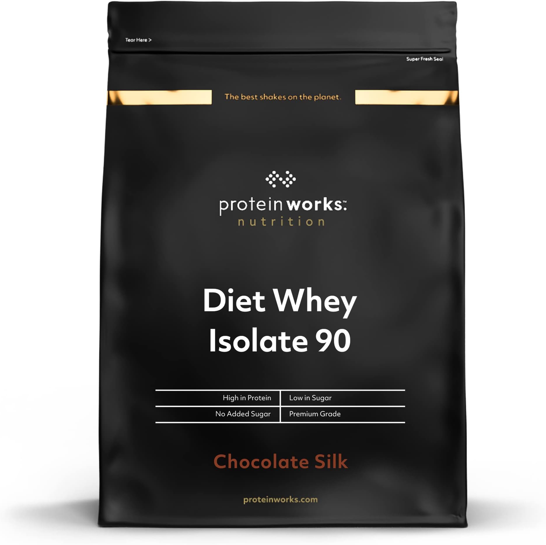 Protein Works - Diet Whey Protein Isolate 90 | Whey Isolate Protein Powder | Low Calorie Protein Shake | 40 Servings | Chocolate Silk | 1kg