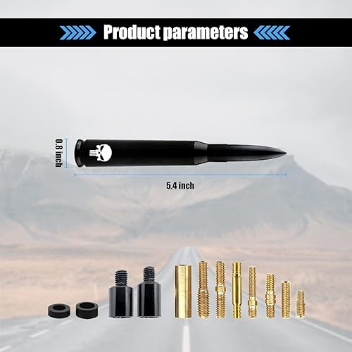 Miniatura 2 de 1 antena de bala de 5.4 pulgadas, antena de reacondicionamiento de automóvil para Ford F150, Jeep Wrangler Chevrolet, accesorios resistentes al