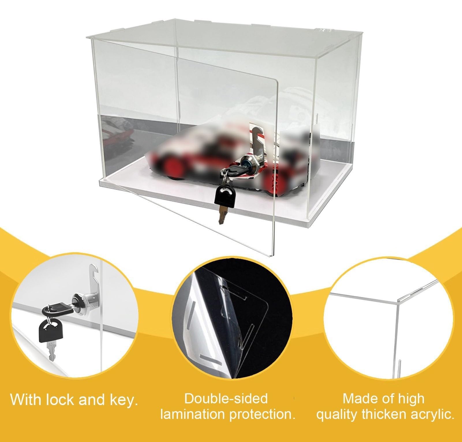 Amazon.co.jp: アクリルケース 鍵付きの透明アクリル製