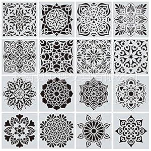 16 Herbruikbare Mallen, Lasersnijdende Schildersjablonen, Schildersjablonen Voor Het Zelf Schrapen Van Wand-, Wand- En Vloertegels 17-32