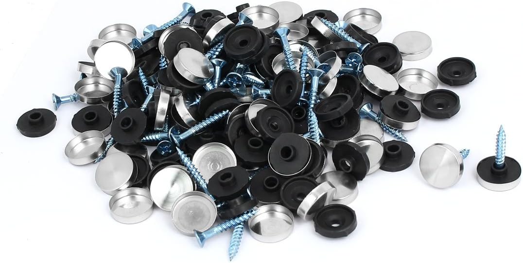 Glass Furniture Quality Parts 304 Stainless Steel Mirror Screws Cap Nails 16mm Dia 80PCS Model:18as440qo140