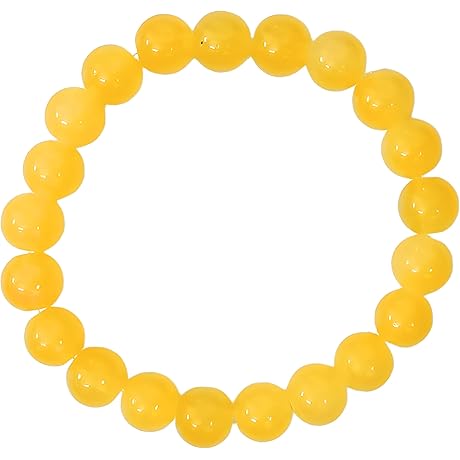 Colorful Glass Yellow Bead Bracelet