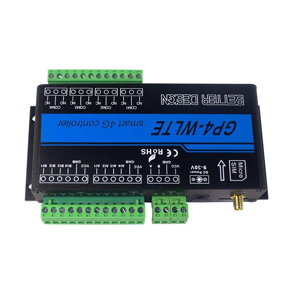 GP4-WLTE Smart 4G Global GSM SMS APP Controller RS485 Web Control comme illustré sorties relais en plastique 10 A, prise européenne