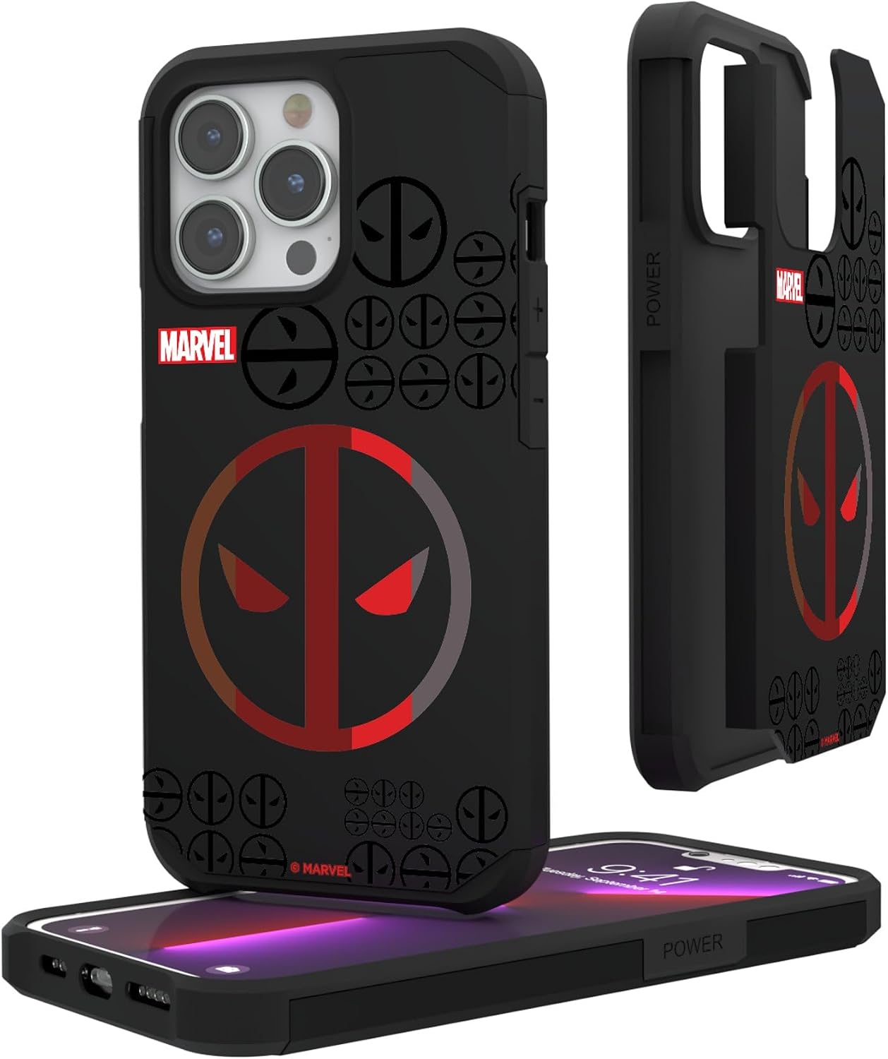 Keyscaper Marvel Deadpool Sigil Rugged Cell Phone Case for iPhone 16