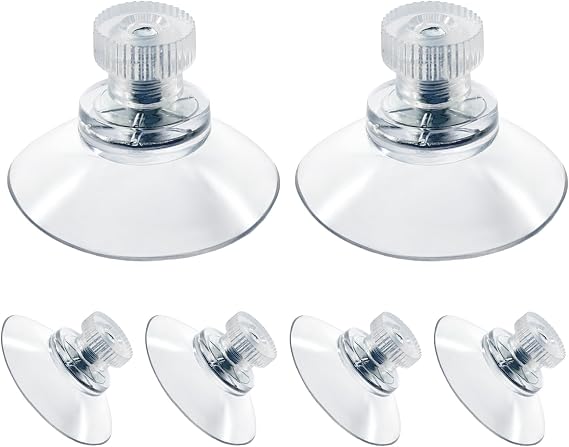 Biaungdo 6 Pack 32mm Suction Cups with Screws Nut, Clear PVC Sucker Pads Holder, Plastic Strong Sucker Suction Cup Holder for Window, Bathroom Wall, Car Shade, Home Decoration