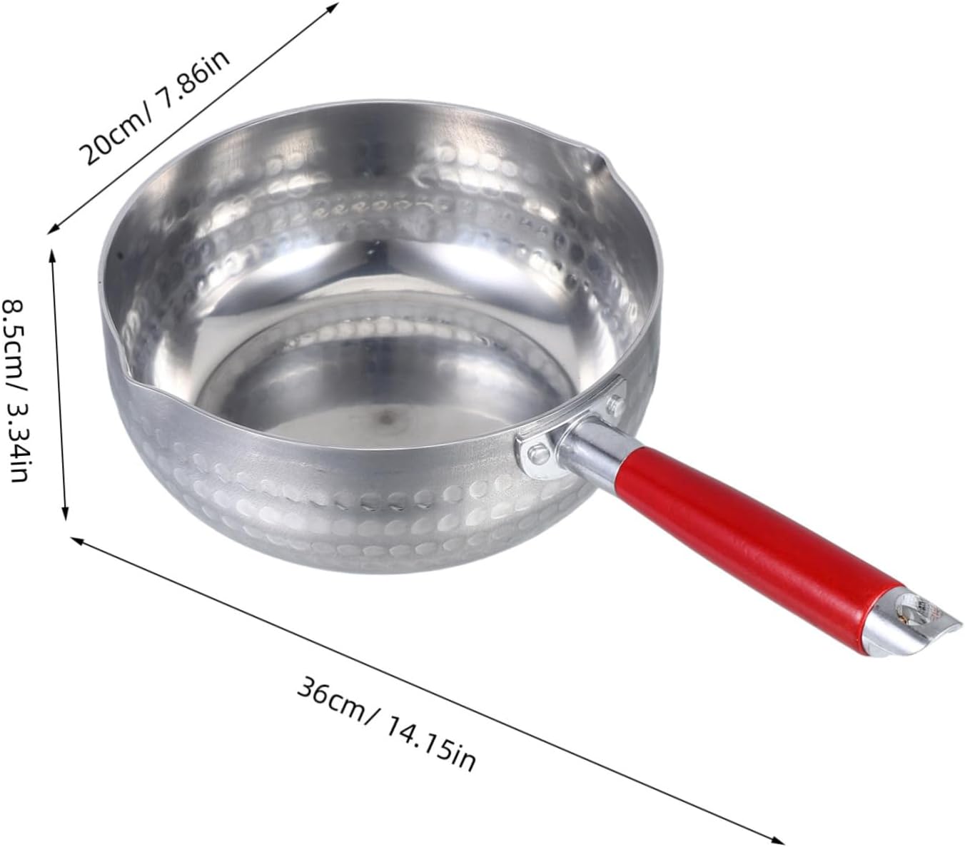 Japanese Milk Warmer Saucepan with Wooden Handle, 20cm Aluminum