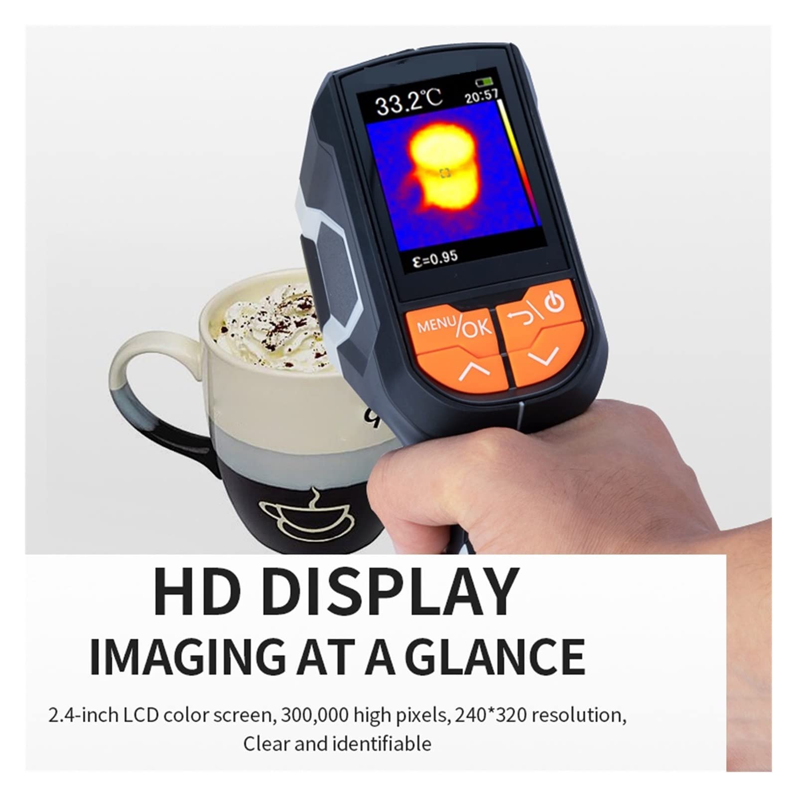 Kamera termowizyjna, Pixel Infrared Sensors Przenośna kamera termowizyjna 2.4-calowy kolorowy wyświetlacz LCD 240 * 320 Rozdzielczość Clear Definition Imaging Camera