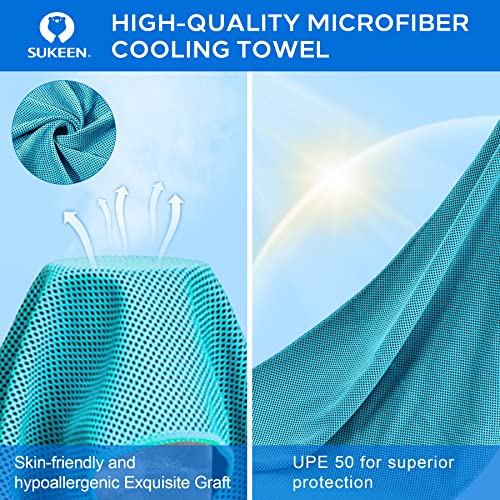 Image of Sukeen 4 Pack Cooling Towels (40 inchx12 inch),Ice Towel,Soft Breathable Chilly Towel,Microfiber Towel for Yoga,Sport,Running,Gym,Workout,Camping,Fitness,Workout & More Activities