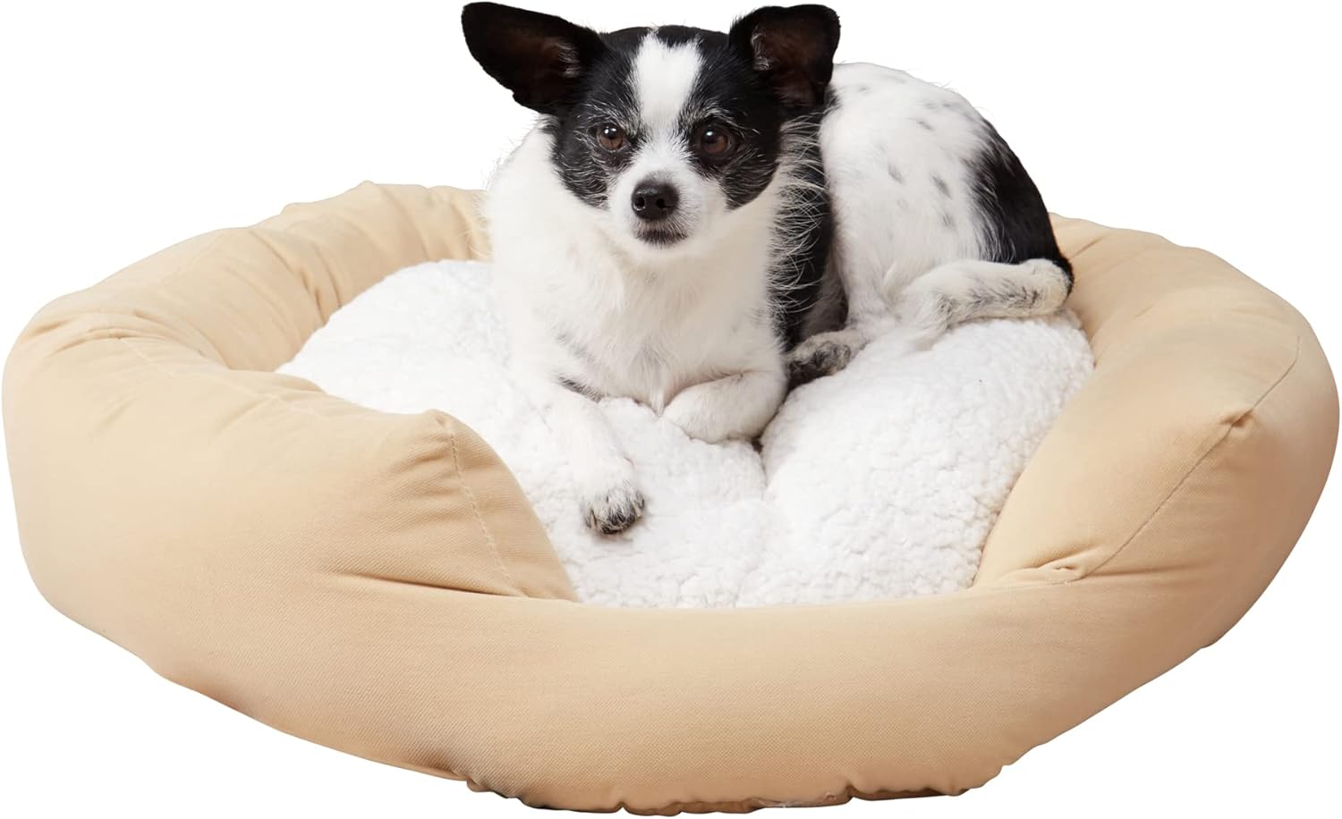 Happy Hounds Murphy Deluxe Donut Dog Bed, Beige, Small (24")