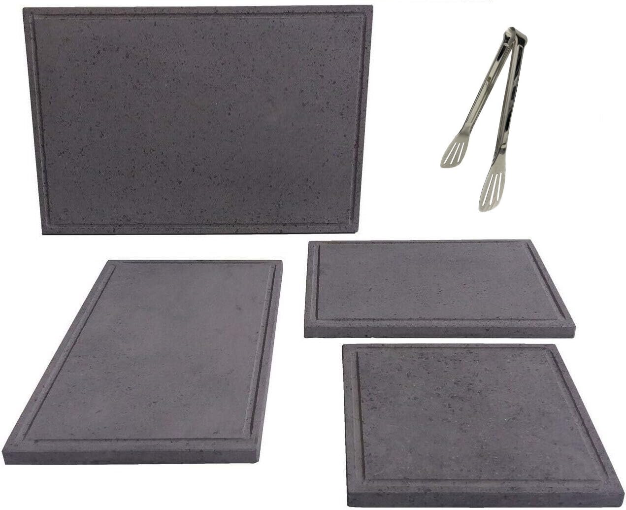 ANGELO PEGORARO Piastra in pietra lavica bistecchiera pietra naturale per barbecue (CM 60X40)