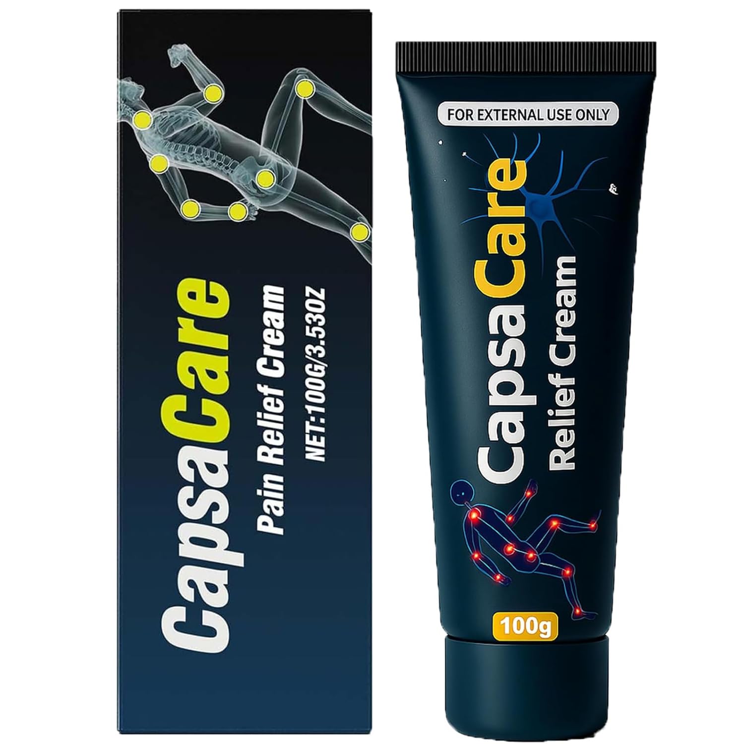 Capsacare Neuropathy Relief Cream for Nervive Pain Relief Neuropathy,Capsaicin Cream to Soothe Muscles, Joints, Body, Knee Pain-100g