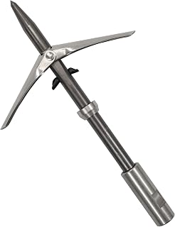 Scuba Choice 6mm Twin Barb Double Wing Pole Spear Tip w/Keeper, Spearfishing & Ice Fishing Compatible, Durable Stainless Steel Replacement for Underwater Fish Hunting Gear