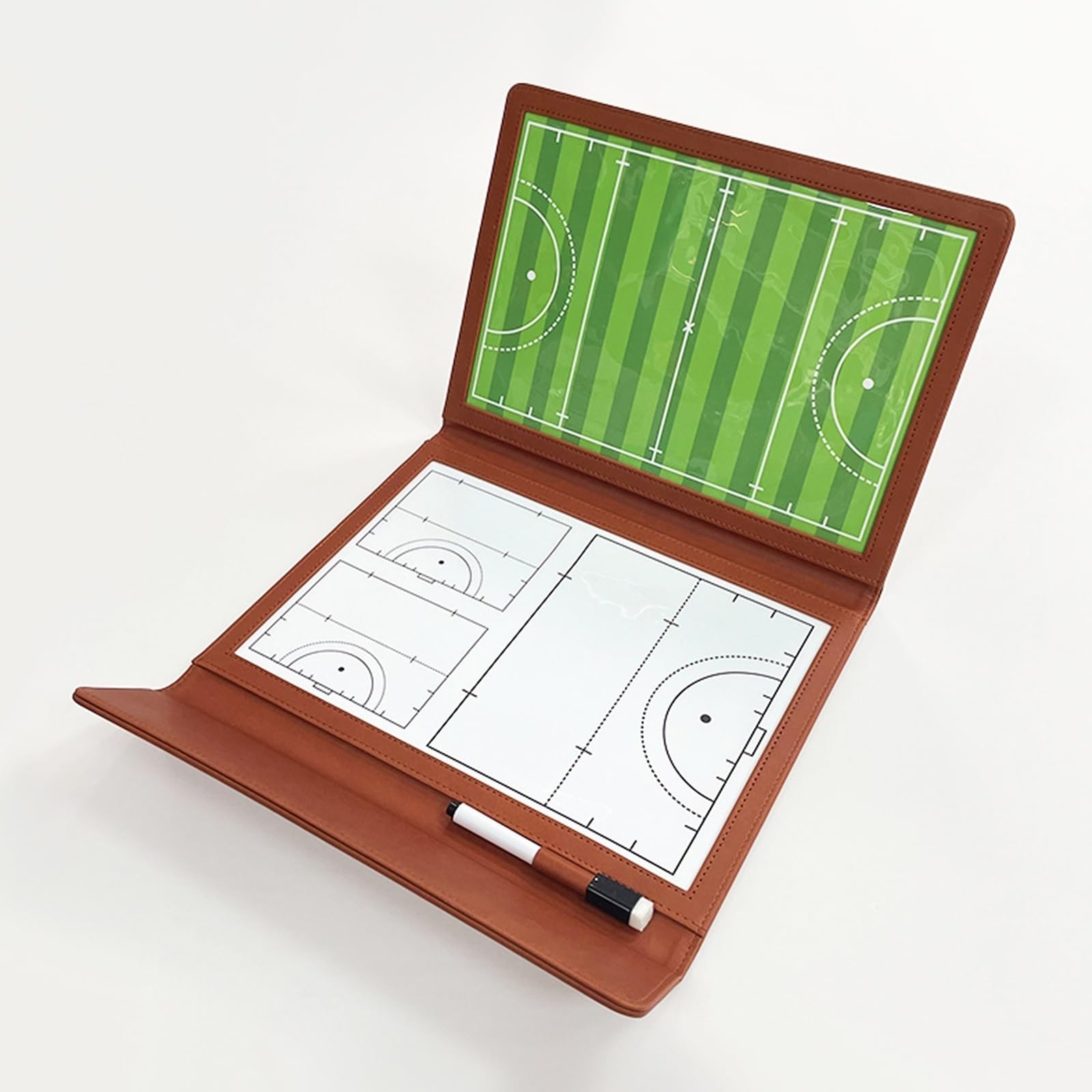 Taktikbrett Taktikmappe Hockey, Profi Basketball Coaching Board, Inklusive 2 Abwischbarer Stifte, Strapazierfähiges Material, Beidseitig Nutzbar, Leicht zu Transportieren
